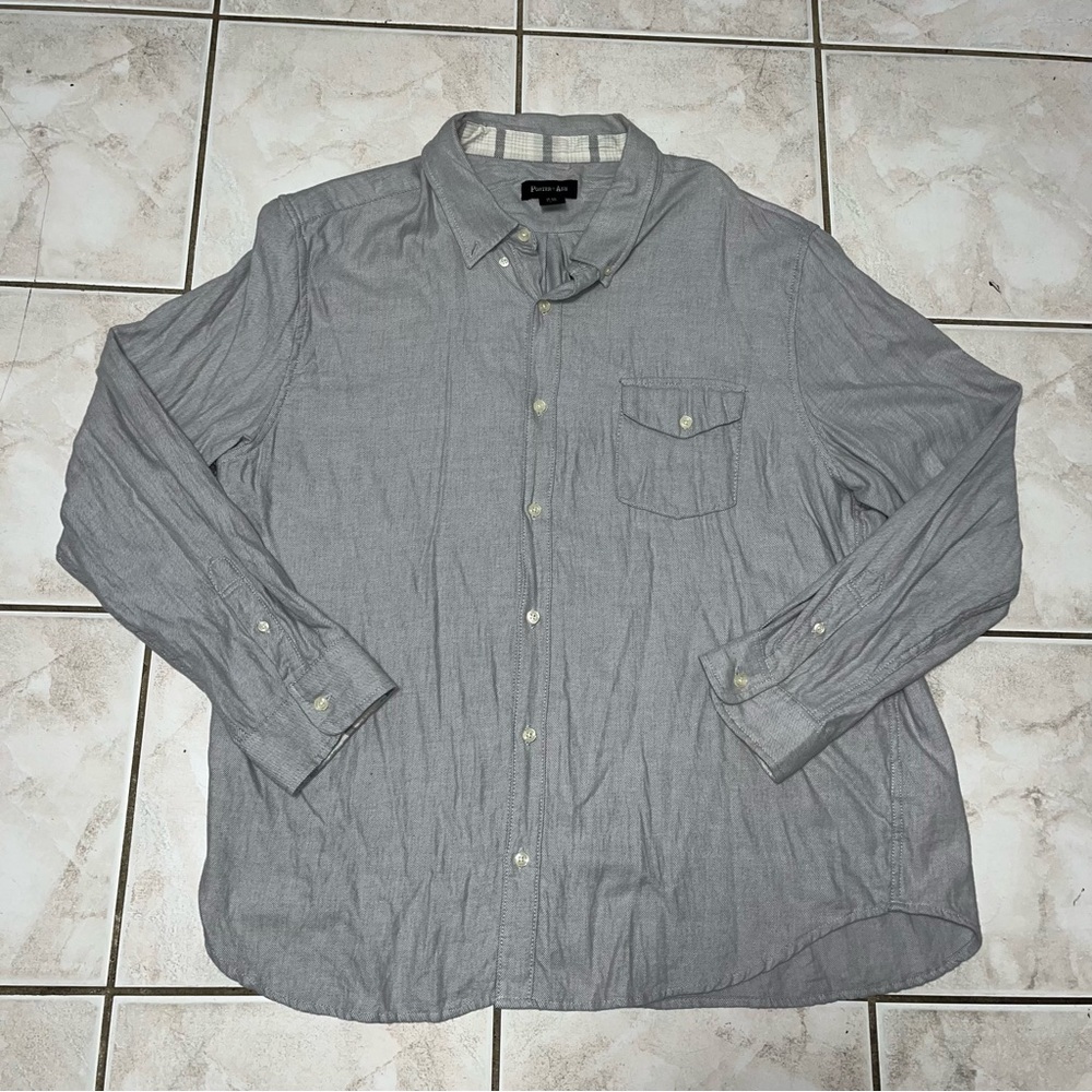 Porter + Ash Mens Button Down Long Sleeve Shirt XXL 95% Cotton 5% Cashmere